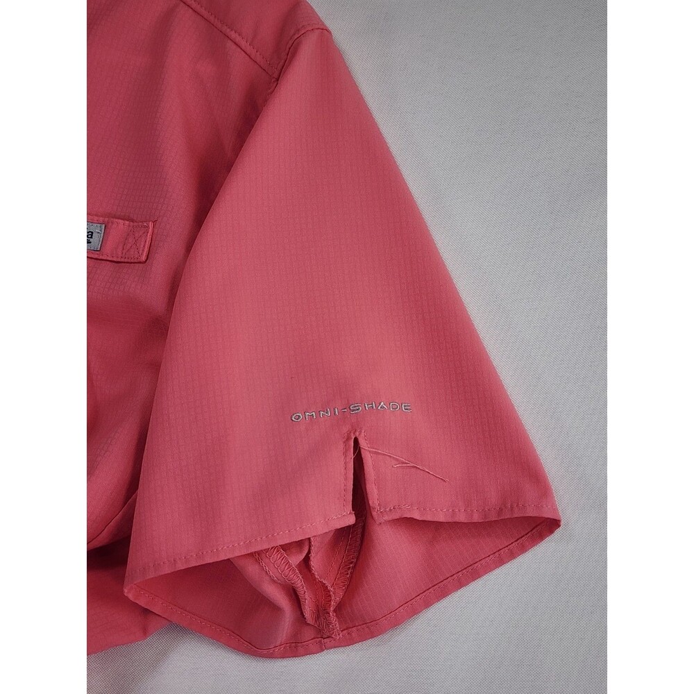 Columbia PFG Womens Large Coral Pink Short Sleeve Shirt Omni-Shade Vented - Picture 8 of 12